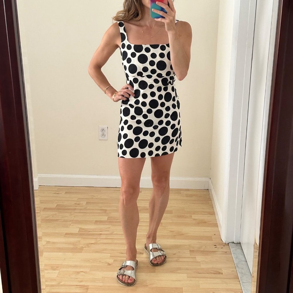 NWT Zara Studio Polka Dot Sleeveless Mini Dress Low Back Sz XS